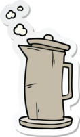 sticker of a cartoon old kettle png