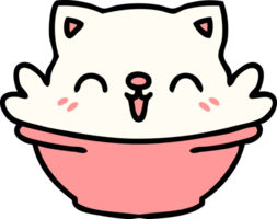 cartoon of some sort of cute cat pudding bowl thing png