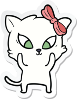 sticker of a cartoon cat png