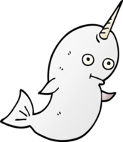 cartoon doodle white narwhal png