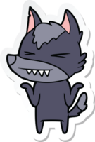 sticker of a angry wolf cartoon png