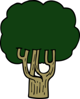 tecknad doodle blommande träd png