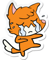 sticker of a crying fox cartoon dancing png