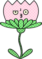 comic book style cartoon of a flower png