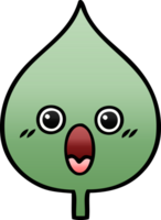 gradient shaded cartoon of a expressional leaf png