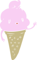 cute flat color style cartoon ice cream png