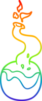 rainbow gradient line drawing of a cartoon png