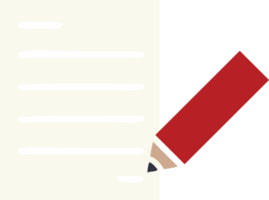 flat color retro cartoon of a of writing a document png