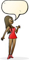 cartoon woman in pink dress with speech bubble png