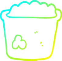 cold gradient line drawing of a cartoon pot of earth png