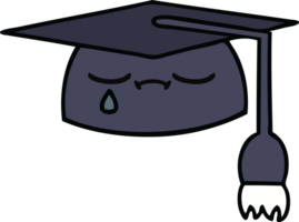 mignonne dessin animé de une l'obtention du diplôme chapeau png