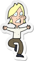 sticker of a cartoon panicking man png