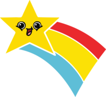 flat color retro cartoon of a shooting rainbow star png