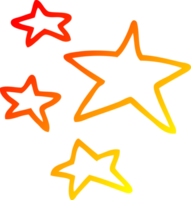 caloroso gradiente linha desenhando do uma desenho animado estrelas png