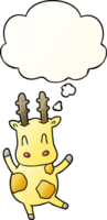 cute cartoon giraffe with thought bubble in smooth gradient style png