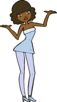 tekenfilm vrouw in cocktail jurk png
