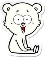 sticker van een cartoon van een lachende teddybeer png