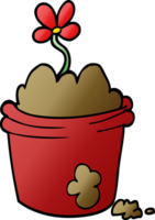 cartoon doodle flower pot png