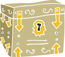 cartoon doodle treasure chest png