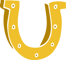 cartoon doodle gold horse shoe png