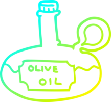 cold gradient line drawing of a cartoon olive oil png