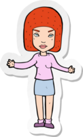 sticker of a cartoon annoyed woman png