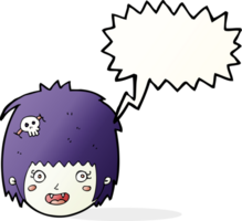 cartoon happy vampire girl face with speech bubble png