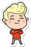 sticker of a happy cartoon man png