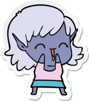 sticker of a cartoon elf girl png