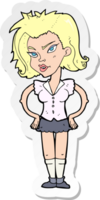 sticker of a cartoon woman with hands on hips png