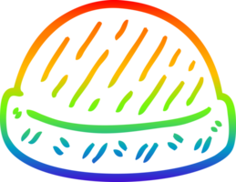 rainbow gradient line drawing of a cartoon winter hats png