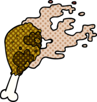 doodle de desenho animado perna de frango cozida png