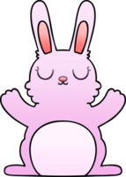 gradient shaded quirky cartoon rabbit png