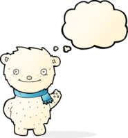 cartoon cute polar bear with thought bubble png