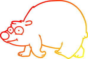 caldo pendenza linea disegno di un' cartone animato a piedi orso png