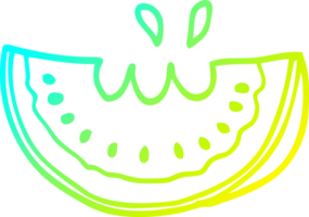 cold gradient line drawing of a cartoon watermelon png