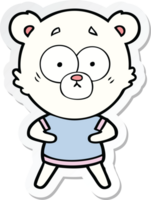 sticker of a surprised polar bear cartoon png