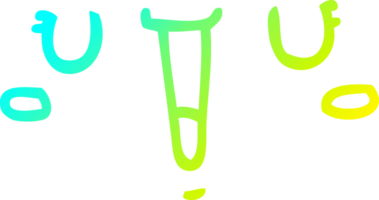 cold gradient line drawing of a happy cartoon face png