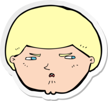 sticker of a cartoon annoyed man png