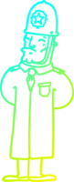 cold gradient line drawing of a cartoon policeman png