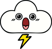 mignonne dessin animé de une orage nuage png