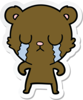 pegatina de un oso de dibujos animados llorando png