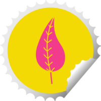 circulaire pellen sticker tekenfilm van een groen blad png