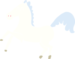 cavalo de desenho animado de estilo de cor plana empinando png