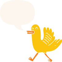 dibujos animados Pato con habla burbuja en retro estilo png