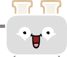 flat color retro cartoon of a of a toaster png