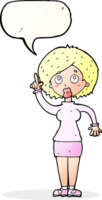 cartoon woman with idea with speech bubble png