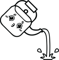 line drawing cartoon of a pouring kettle png