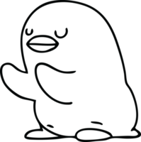 linha desenhando peculiar desenho animado pinguim png