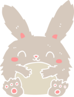 cute flat color style cartoon rabbit png